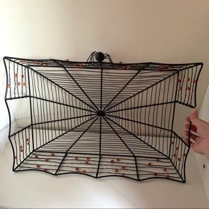 New large Metal basket tray  decor Whimsigoth spider